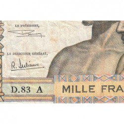 Côte d'Ivoire - Pick 103Ag - 1'000 francs - Série D.83 - Sans date (1970) - Etat : TB-
