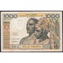 Côte d'Ivoire - Pick 103Ag - 1'000 francs - Série R.84 - Sans date (1970) - Etat : TB+