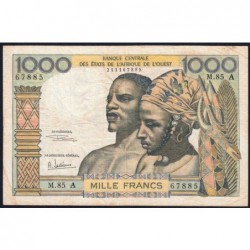 Côte d'Ivoire - Pick 103Ag - 1'000 francs - Série M.85 - Sans date (1970) - Etat : TB