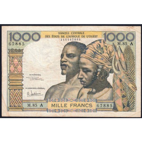 Côte d'Ivoire - Pick 103Ag - 1'000 francs - Série M.85 - Sans date (1970) - Etat : TB
