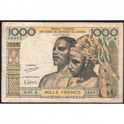 Côte d'Ivoire - Pick 103Ah - 1'000 francs - Série H.87 - Sans date (1971) - Etat : TB-