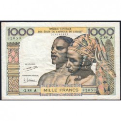 Côte d'Ivoire - Pick 103Ah - 1'000 francs - Série G.88 - Sans date (1971) - Etat : TB