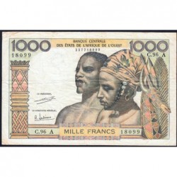 Côte d'Ivoire - Pick 103Ah - 1'000 francs - Série C.96 - Sans date (1971) - Etat : TB