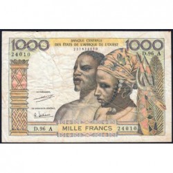 Côte d'Ivoire - Pick 103Ah - 1'000 francs - Série D.96 - Sans date (1971) - Etat : TB-