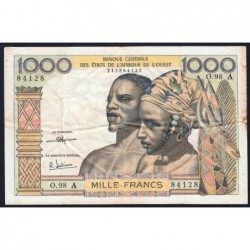 Côte d'Ivoire - Pick 103Ai - 1'000 francs - Série O.98 - Sans date (1973) - Etat : TB+
