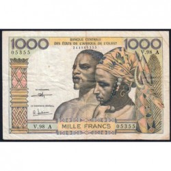 Côte d'Ivoire - Pick 103Ai - 1'000 francs - Série V.98 - Sans date (1973) - Etat : TB+