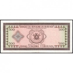 Burundi - Pick 18 - 500 francs - Série A - 05/12/1964 - Etat : SUP