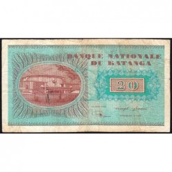 Katanga - Pick 6a - 20 francs - 21/11/1960 - Série FY - Etat : TB