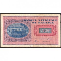 Katanga - Pick 7a - 50 francs - 10/11/1960 - Série DT - Etat : TB
