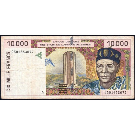 Côte d'Ivoire - Pick 114Ac - 10'000 francs - 1995 - Etat : TB