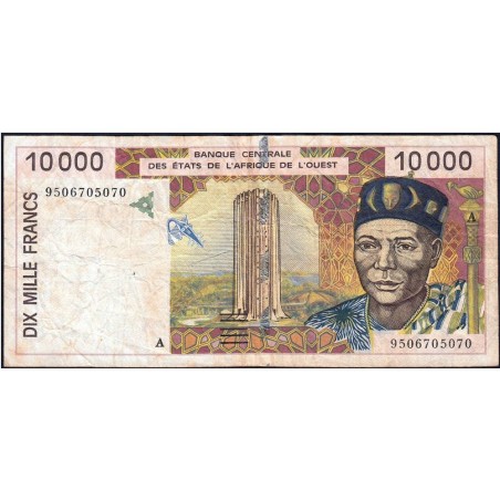 Côte d'Ivoire - Pick 114Ac - 10'000 francs - 1995 - Etat : TB