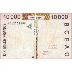 Côte d'Ivoire - Pick 114Ac - 10'000 francs - 1995 - Etat : TB+