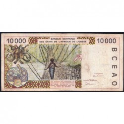 Côte d'Ivoire - Pick 114Af - 10'000 francs - 1998 - Etat : TB-