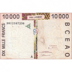 Côte d'Ivoire - Pick 114Af - 10'000 francs - 1998 - Etat : TB-