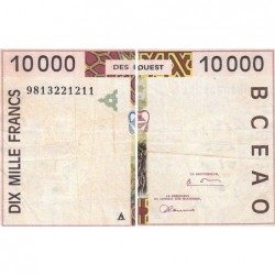 Côte d'Ivoire - Pick 114Af - 10'000 francs - 1998 - Etat : TB+
