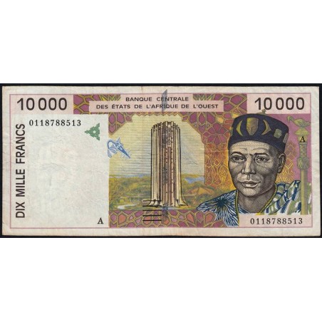 Côte d'Ivoire - Pick 114Aj - 10'000 francs - 2001 - Etat : TB+