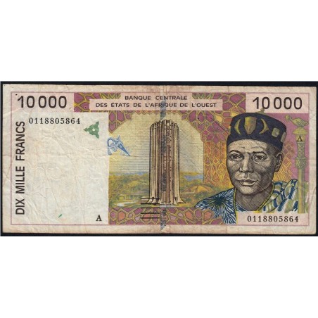 Côte d'Ivoire - Pick 114Aj - 10'000 francs - 2001 - Etat : TB-