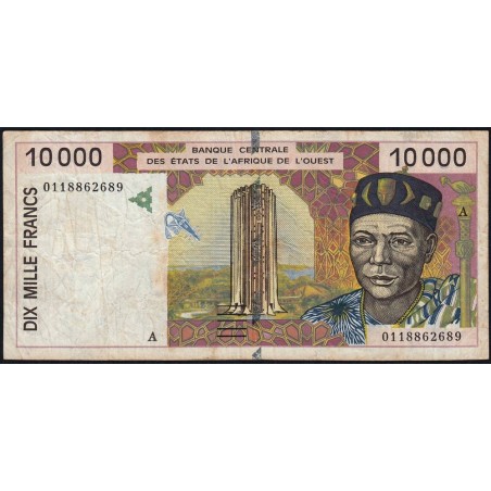 Côte d'Ivoire - Pick 114Aj - 10'000 francs - 2001 - Etat : TB-