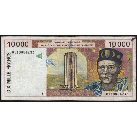 Côte d'Ivoire - Pick 114Aj - 10'000 francs - 2001 - Etat : TB