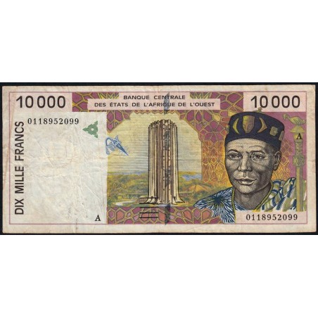 Côte d'Ivoire - Pick 114Aj - 10'000 francs - 2001 - Etat : TB-