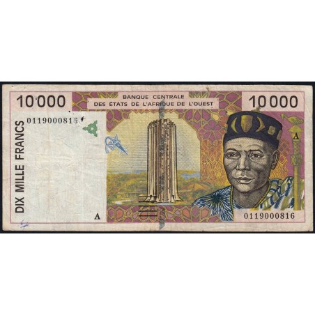 Côte d'Ivoire - Pick 114Aj - 10'000 francs - 2001 - Etat : TB-