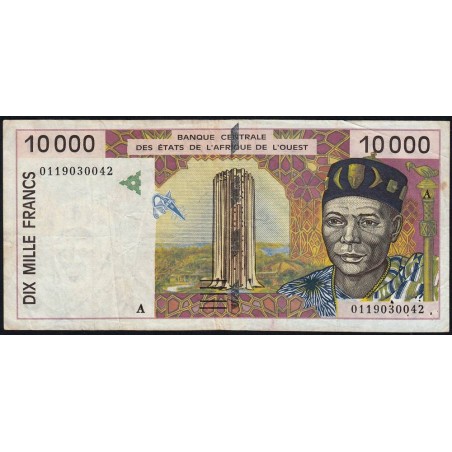 Côte d'Ivoire - Pick 114Aj - 10'000 francs - 2001 - Etat : TB