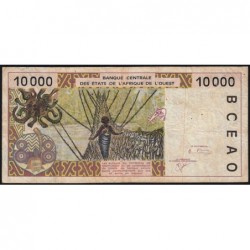Côte d'Ivoire - Pick 114Aj - 10'000 francs - 2001 - Etat : B+