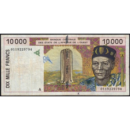 Côte d'Ivoire - Pick 114Aj - 10'000 francs - 2001 - Etat : TB-