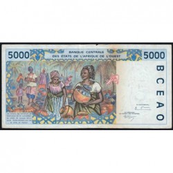 Côte d'Ivoire - Pick 113Ad - 5'000 francs - 1995 - Etat : TB-