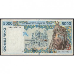 Côte d'Ivoire - Pick 113Ai - 5'000 francs - 1999 - Etat : TB+