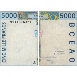 Côte d'Ivoire - Pick 113Ai - 5'000 francs - 1999 - Etat : TB+