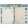 Côte d'Ivoire - Pick 113Ai - 5'000 francs - 1999 - Etat : TB+