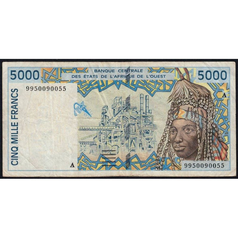 Côte d'Ivoire - Pick 113Ai - 5'000 francs - 1999 - Etat : TB