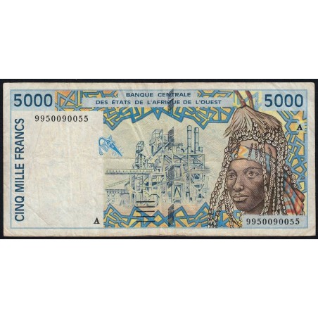 Côte d'Ivoire - Pick 113Ai - 5'000 francs - 1999 - Etat : TB