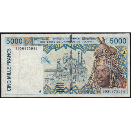 Côte d'Ivoire - Pick 113Ai - 5'000 francs - 1999 - Etat : TB-