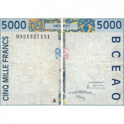 Côte d'Ivoire - Pick 113Ai - 5'000 francs - 1999 - Etat : TB-