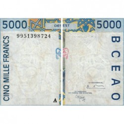 Côte d'Ivoire - Pick 113Ai - 5'000 francs - 1999 - Etat : TB