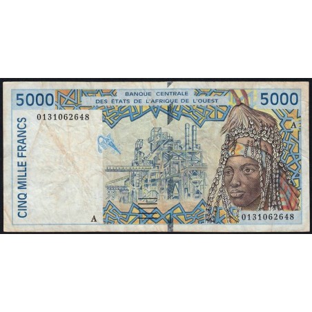 Côte d'Ivoire - Pick 113Ak - 5'000 francs - 2001 - Etat : TB-