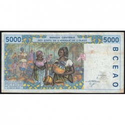 Côte d'Ivoire - Pick 113Ak - 5'000 francs - 2001 - Etat : B+