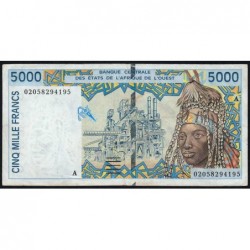 Côte d'Ivoire - Pick 113Al - 5'000 francs - 2002 - Etat : TTB