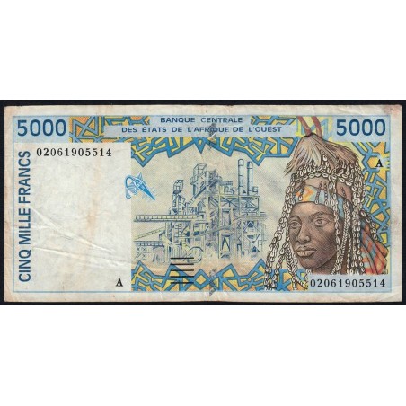 Côte d'Ivoire - Pick 113Al - 5'000 francs - 2002 - Etat : TB-