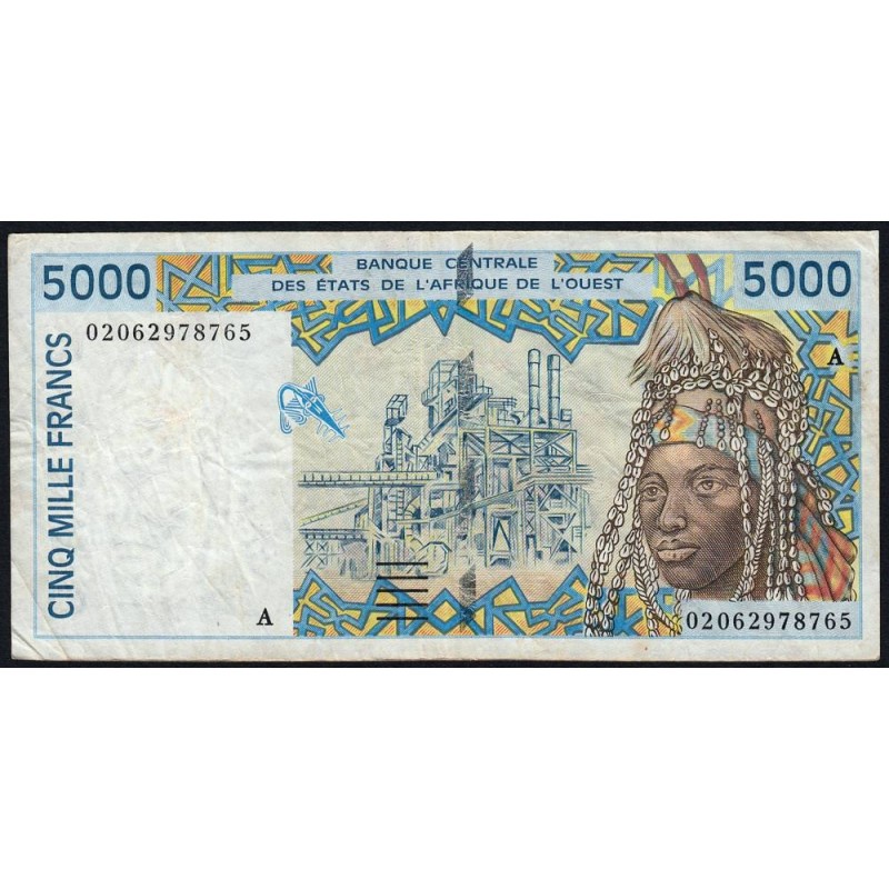 Côte d'Ivoire - Pick 113Al - 5'000 francs - 2002 - Etat : TB