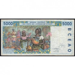 Côte d'Ivoire - Pick 113Al - 5'000 francs - 2002 - Etat : TB