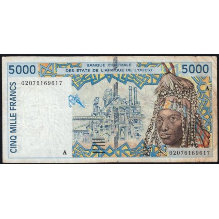 Côte d'Ivoire - Pick 113Al - 5'000 francs - 2002 - Etat : TB