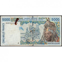Côte d'Ivoire - Pick 113Al - 5'000 francs - 2002 - Etat : B+