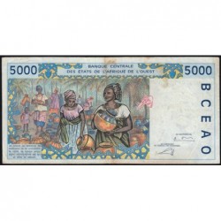 Côte d'Ivoire - Pick 113Al - 5'000 francs - 2002 - Etat : B+