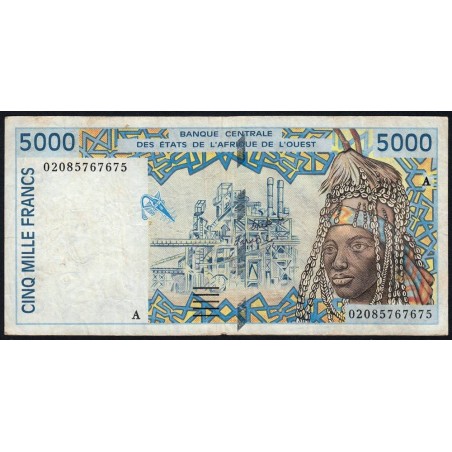 Côte d'Ivoire - Pick 113Al - 5'000 francs - 2002 - Etat : TB-