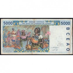 Côte d'Ivoire - Pick 113Al - 5'000 francs - 2002 - Etat : TB+