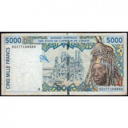 Côte d'Ivoire - Pick 113Al - 5'000 francs - 2002 - Etat : TB+