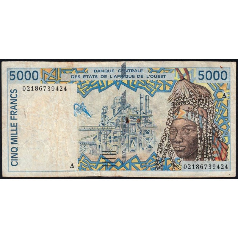 Côte d'Ivoire - Pick 113Al - 5'000 francs - 2002 - Etat : TB-